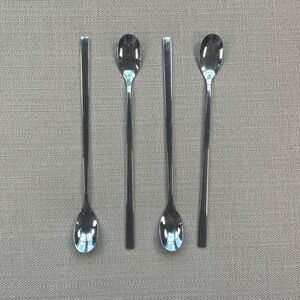 AOOSY 9 Inch Long Handle Stainless Steel Iced Tea Spoons Set of 4 Silver Stirrer